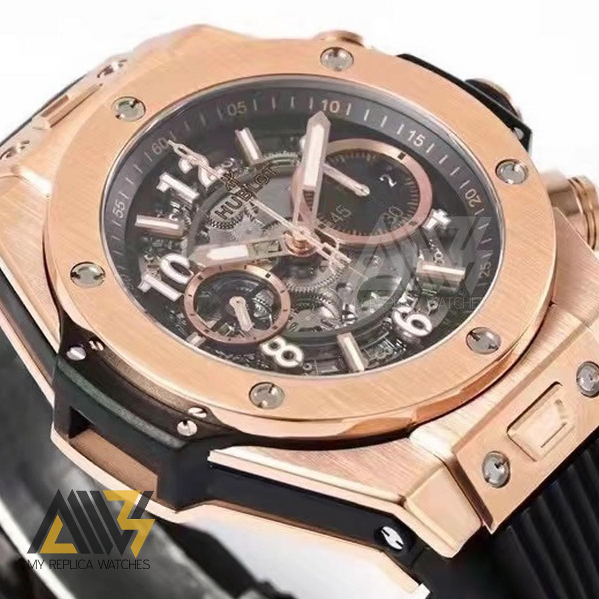 Big Bang Unico 421.OX.1180.RX 44mm Rosegold Case ZF 1:1 Best Edition Skeleton Dial on Black Rubber Strap A1280